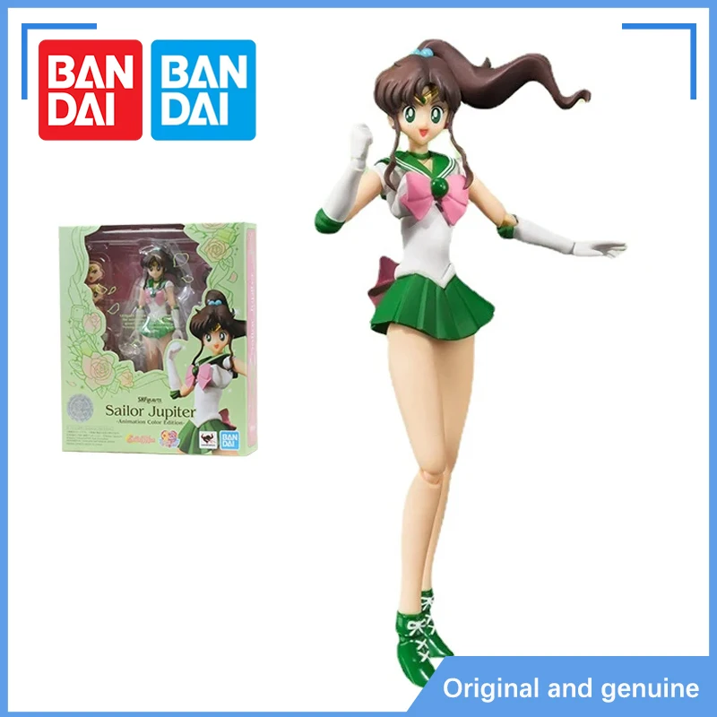 Bandai Sailor Moon Figure SHF Kino Makoto Jupiter Joint Movable Genuine Anime Figure Model Action Toy Figure Toys for Children