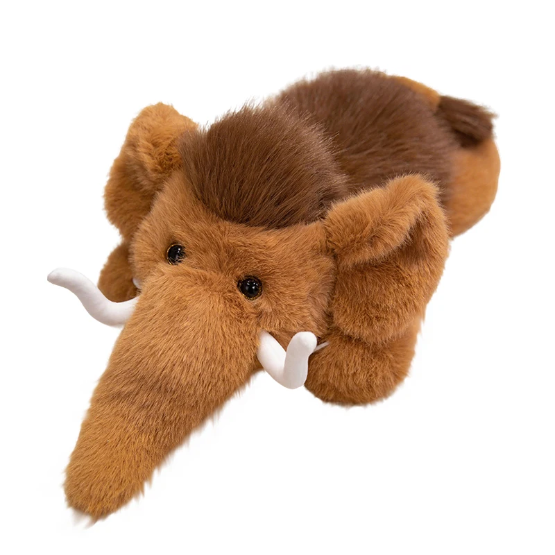 

Simulated Mammoth Plush Toy Super Soft Brown Elephant Stuffed Animal Plush Lifelike Elephant Hugging Pillow Children's Xmas Gift