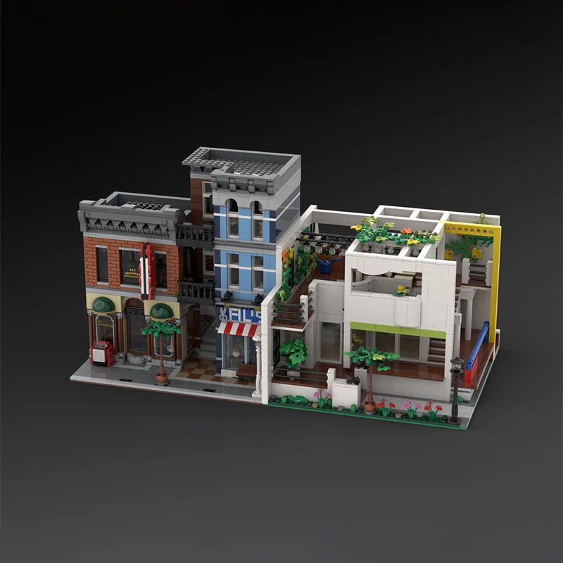 1295pcs MOC Benacerraf House Postmodern Architecture DIY Model Building Blocks Birthday Toys Gift