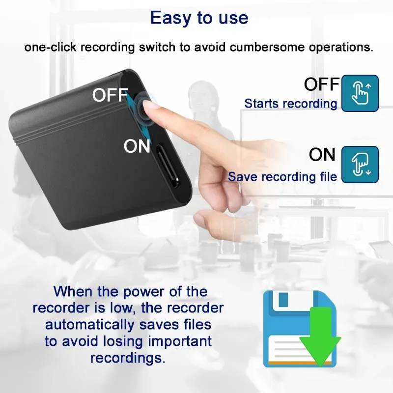 Conexión de teléfono móvil OTG, Mini grabadora activada por voz, pequeño dispositivo de Audio Digital, grabación de sonido, Micro dictáfono magnético