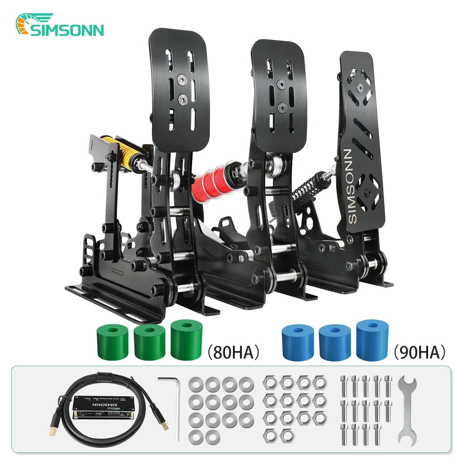 SIMSONN-Pedal hidráulico Black PRO Plus para PC, simulador de carreras Sim, celda de carga de presión, Pedal hidráulico para cabina de Pc