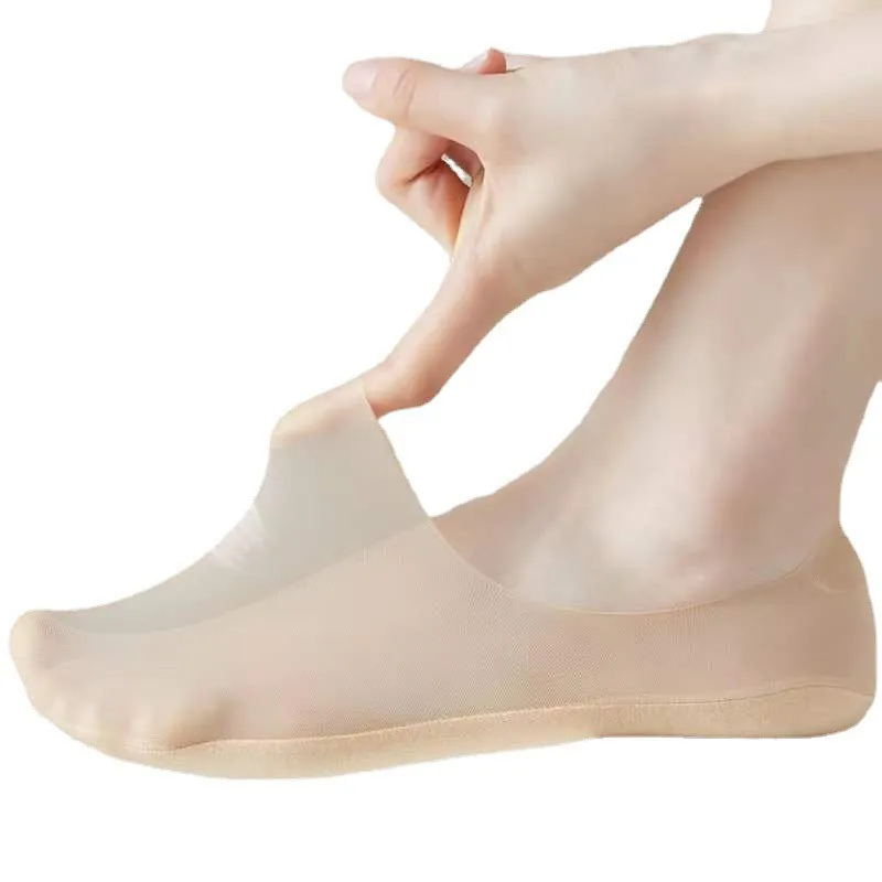 Calcetines finos invisibles de malla transpirable para mujer, calcetines tobilleros antideslizantes con suela de algodón, zapatillas de verano, Y102