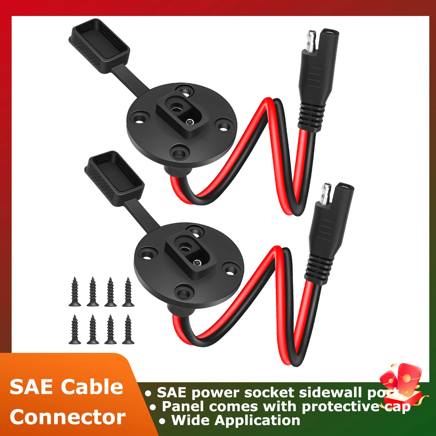 SAE Socket Sidewall Port Male Plug to Female Socket Cable SAE Quick Connector Harness 12AWG SAE Extension Cord