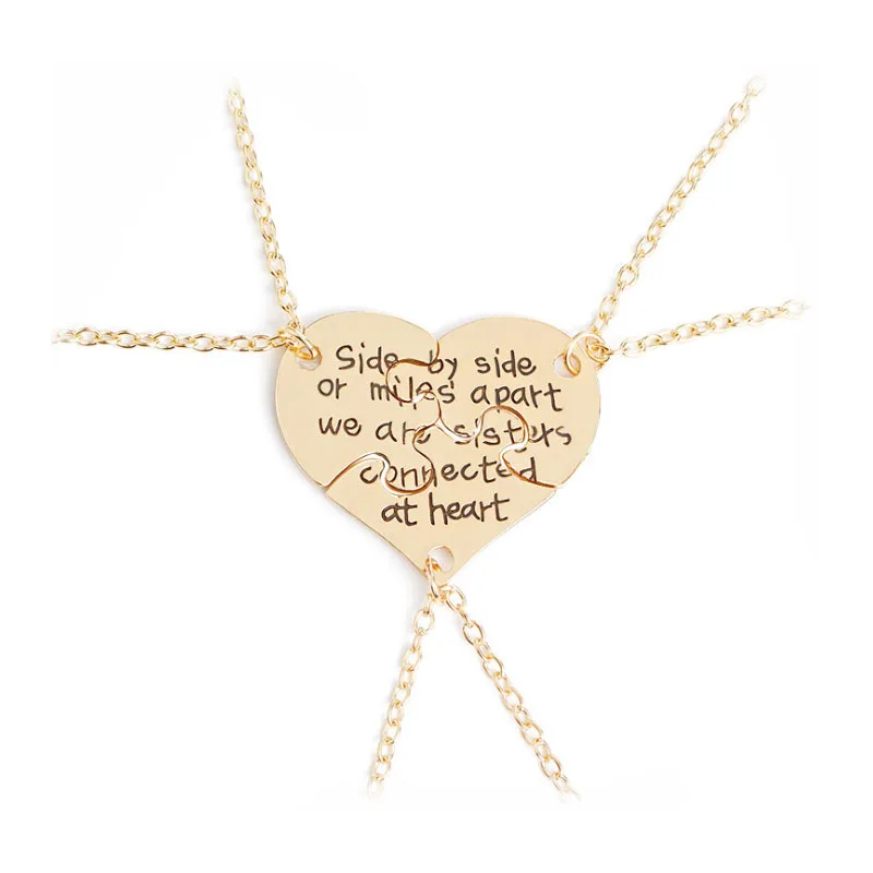 3 قطعة قلادة الأخوات على شكل قلب نحن الأخوات متصلة في hesrt خياطة قلادة قلادة مجوهرات اكسسوارات هدايا 2025