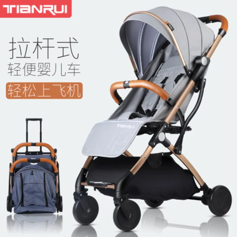 

Lightweight Baby Stroller Easy To Carry Can Sit or Lie Down Three Fold Straps Can Be Used on Airplanes BB Hand Push