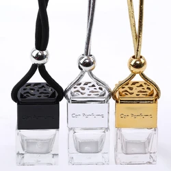 Reusable empty bottles Auto Interior Ornament Perfume Bottle Pendant Auto Car Perfume Bottle Hanging Glass Bottle Car Decor