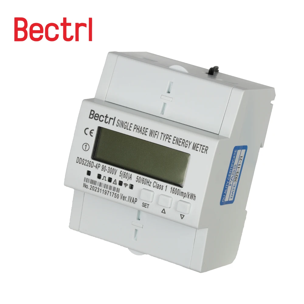 CNC Din Rail WIFI Smart Energy Meter timer Monitor kWh Meter wattmetro Tuya monofase 220V 50/60Hz 65A