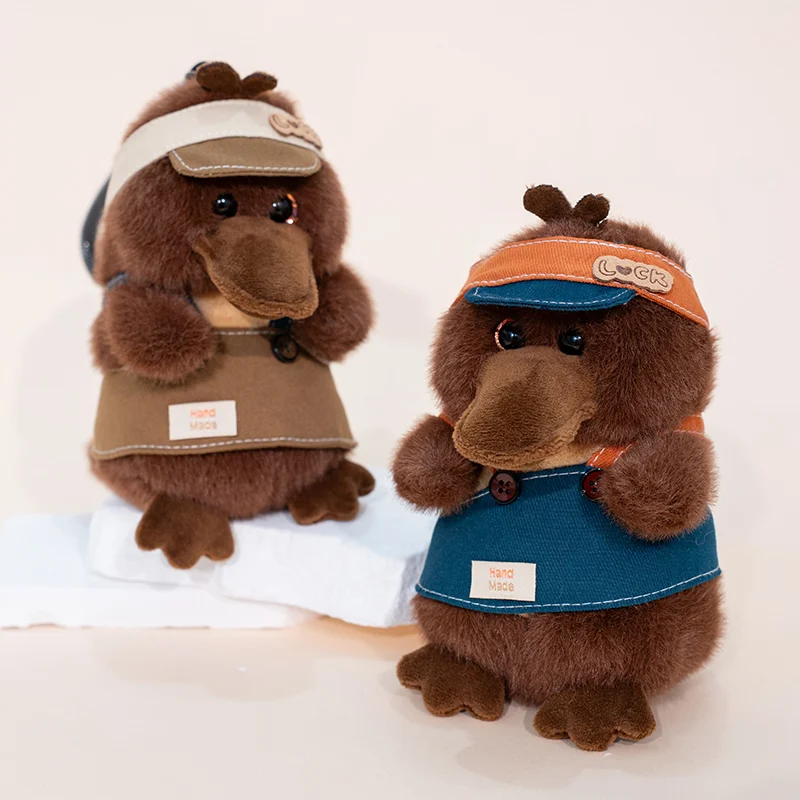 카와이 오리너구리 봉제 인형 어글리 오리너구리 봉제 인형 키체인 가방 펜던트 어린이 친구들을 위한 생일 선물