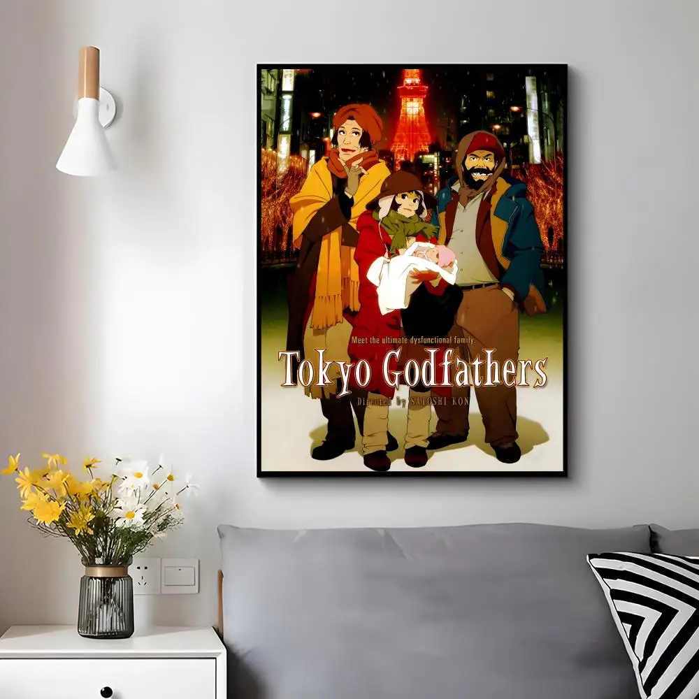 Heartwarming Anime Tokyo Godfathers Poster Trendy Aesthetic Wall Decor for Dorm & Bedroom