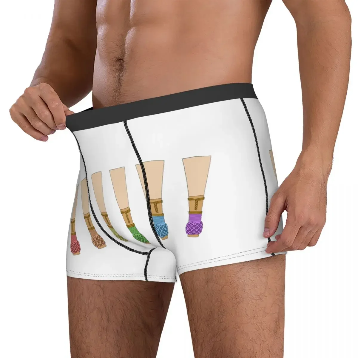 Boxer Onderbroek Shorts Fagot Riet (Pastel Regenboog) Slipje Heren Zacht Ondergoed Voor Homme Man Boyfriend Geschenken