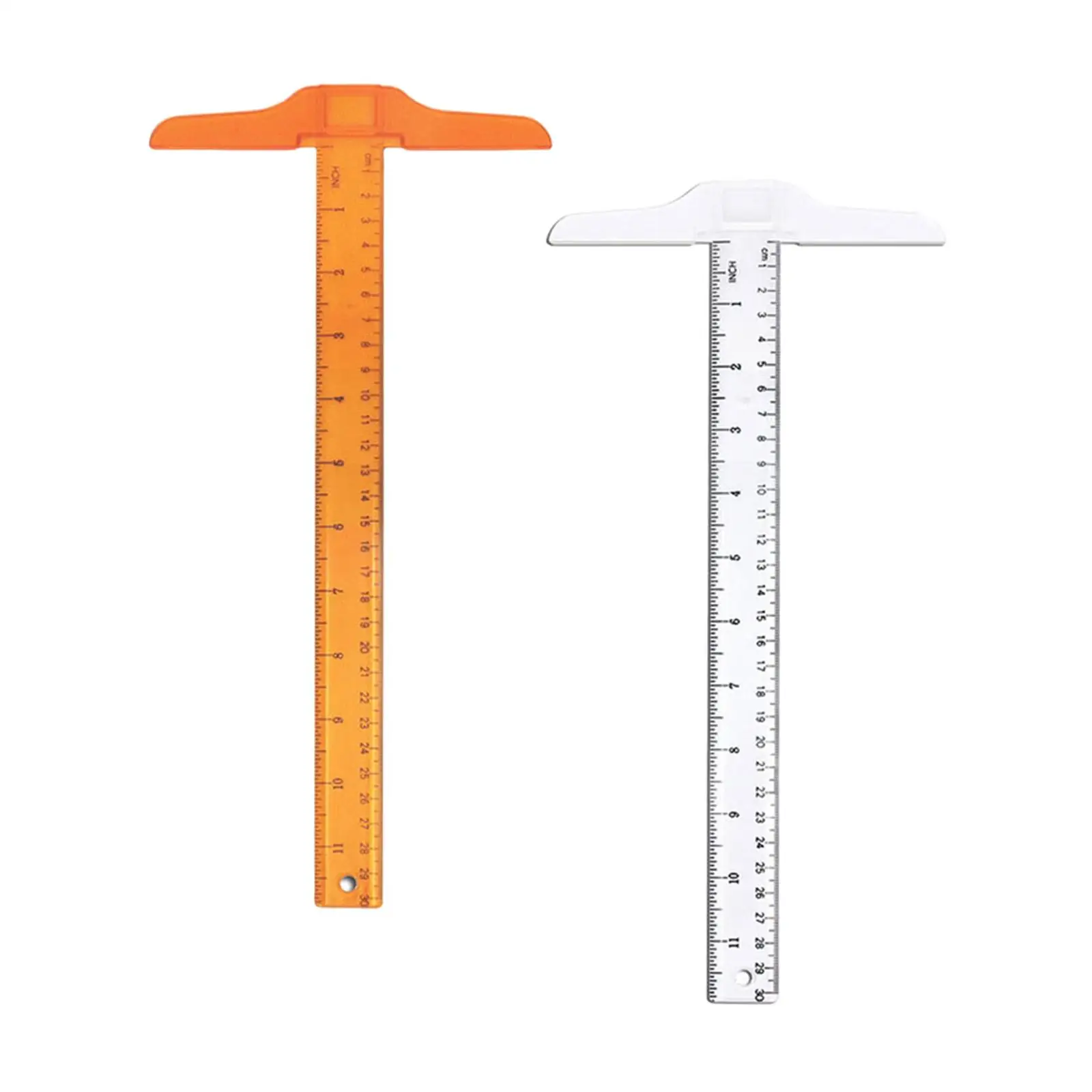 Transparent inch Metric T-Ruler DIY for Woodworking Scriber Measuring Tool