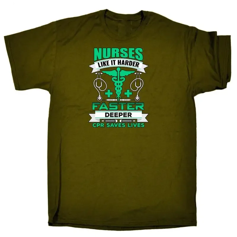 Nurses Like It Harder Faster Deeper Mens Funny T Shirt