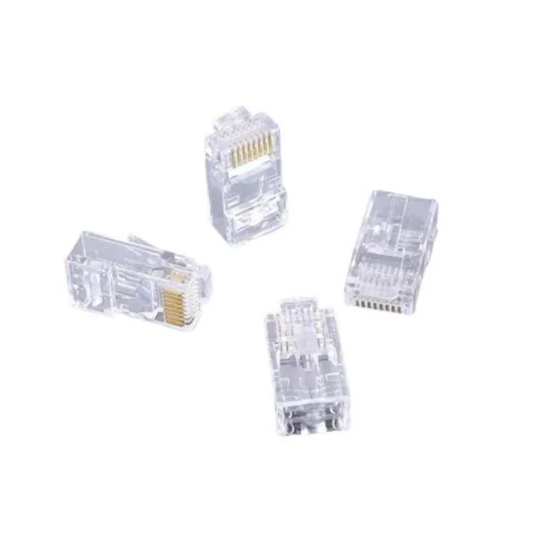 

100 шт. позолоченных обжимных модульных разъемов RJ45 Cat6/Cat5/Cat5e для UTP Ethernet, сквозные экранированные сетевые коннекторы