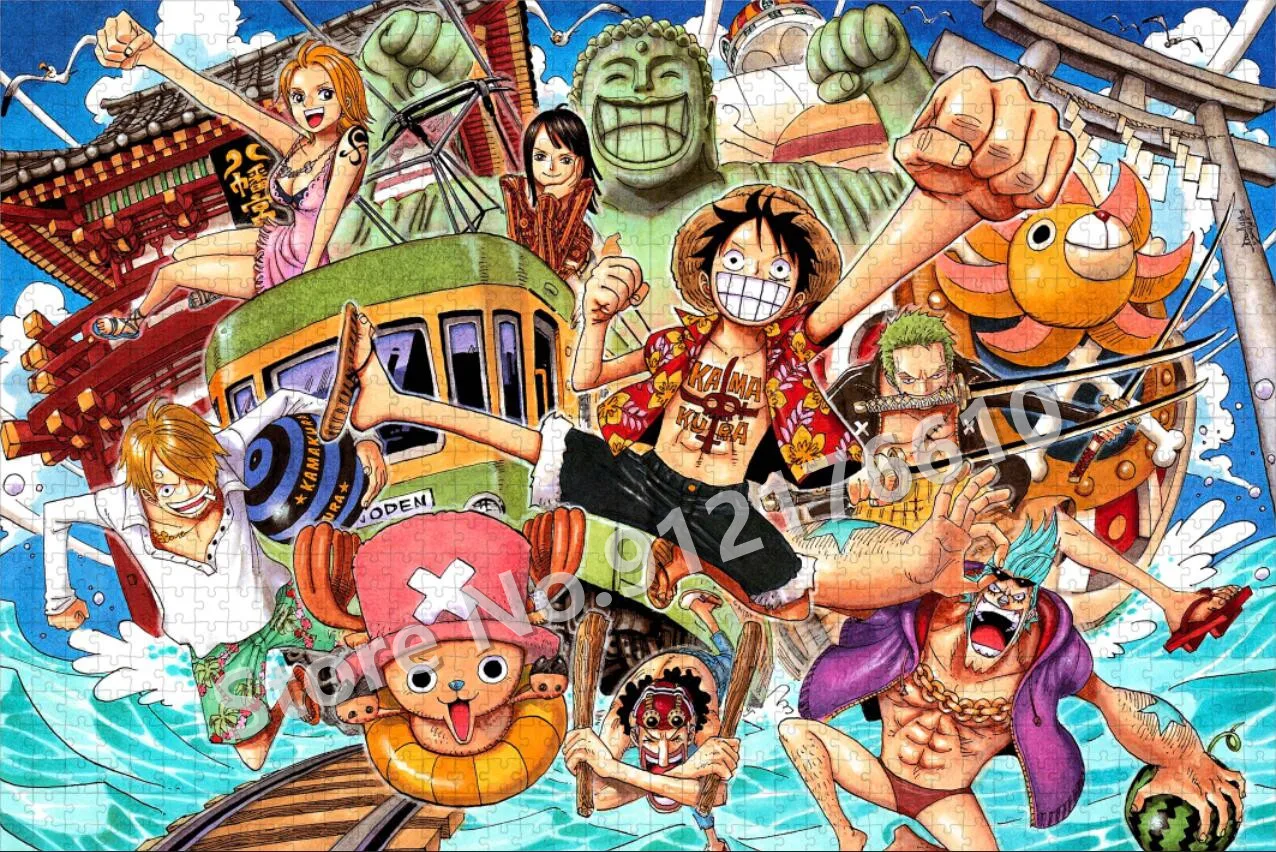 ONE PIECE Anime Assembling Puzzles Ocean Adventure Luffy Zoro Nami Jigsaw Puzzles Decompression Educational Toys Christmas Gifts