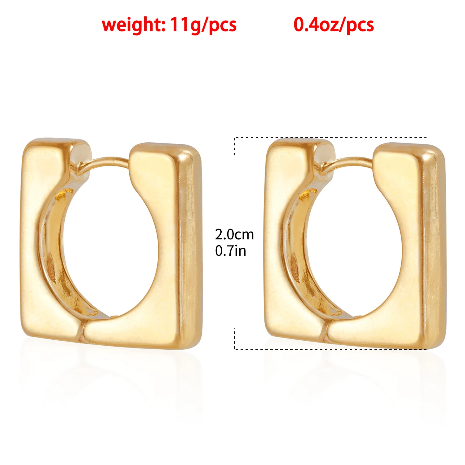 Instagram trend earrings Simple style alloy square earrings Hipster cutout earrings