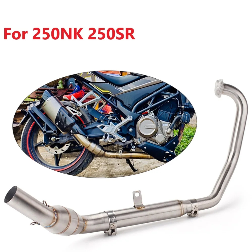 Slip on for NK250 Nk250SR NK300SR Motorcycle Exhaust High - Efficiency Escape Modified Mid Link Pipe Connecting Moto Muffler