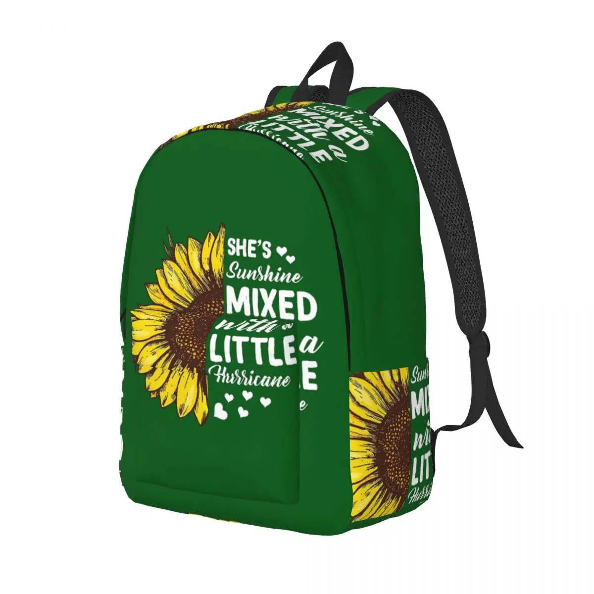 She's Sunshine Mixed With A Little Hurricane Sunflower Student Backpack School Bag Daypack for Men Women Bookbag Shoulder Bags