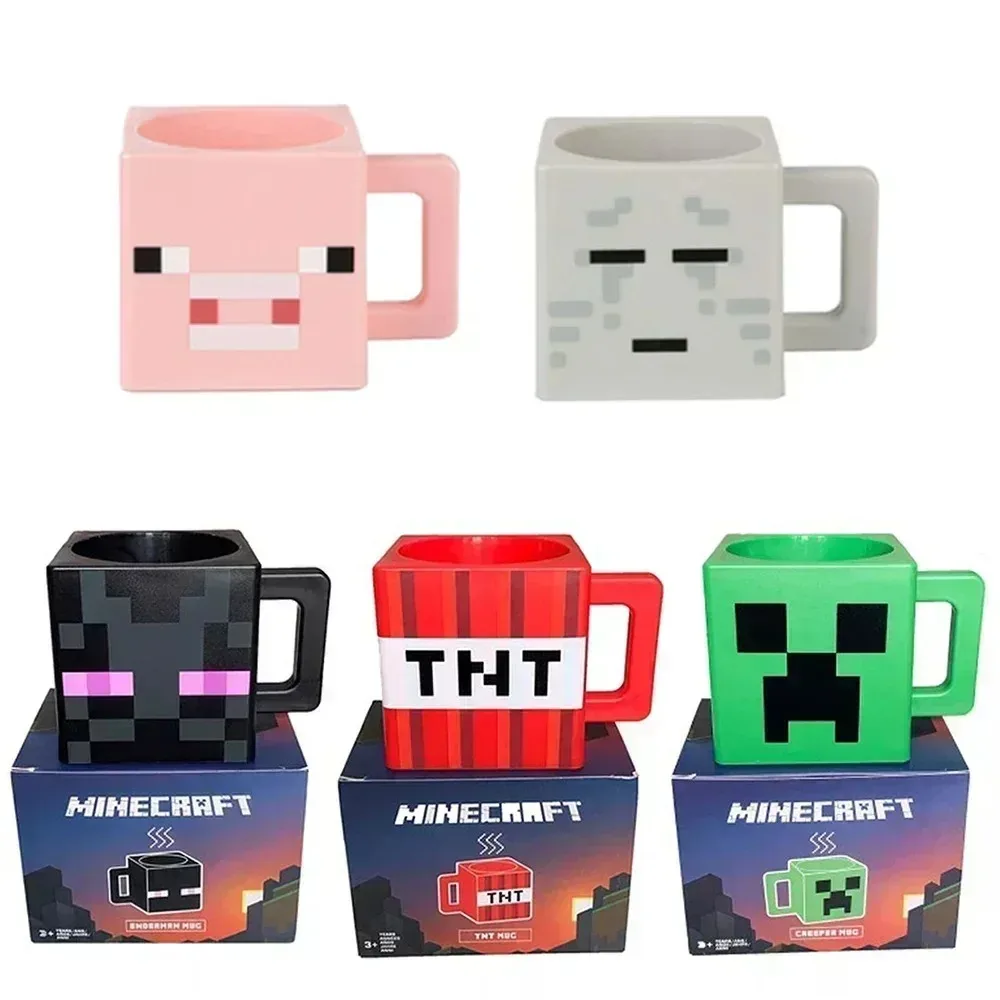 Taza de Minecraft 3D, 230 ml de capacidad, TNT, coolie fear Block, Grassland, cerdo rosa y caballo, Alex, novedad