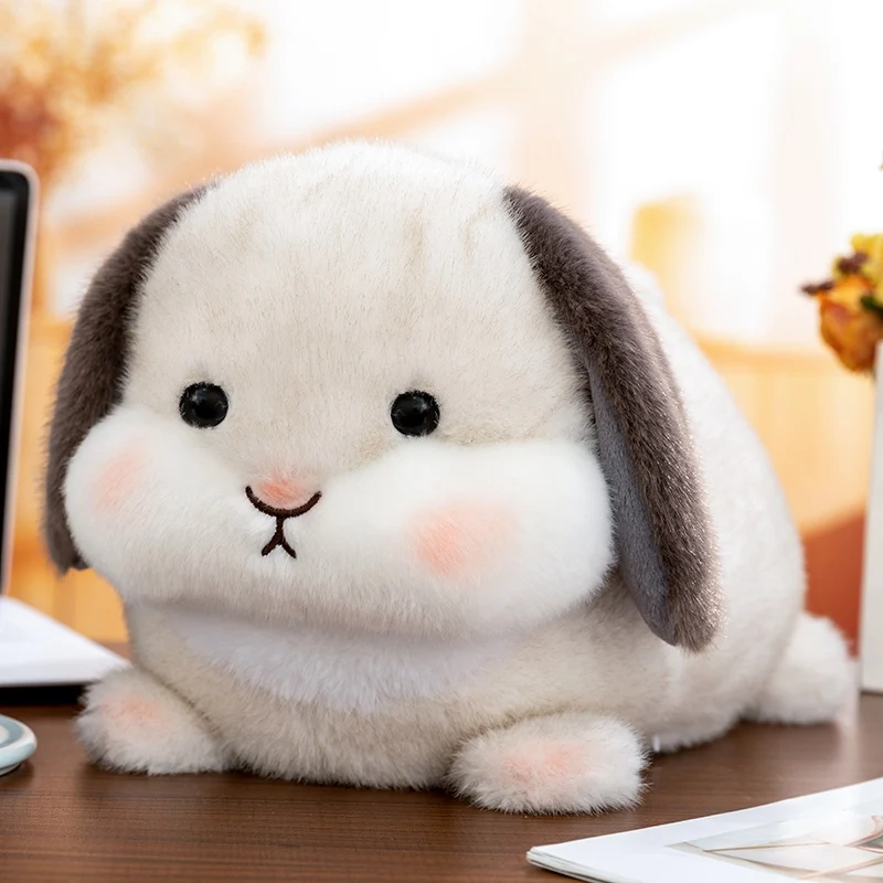 10-35cm Cartoon Round Bunny Plush Doll Pillow Cute White Brown Rabbit Animal Stuffed Toy Home Decoration Gift For Children
