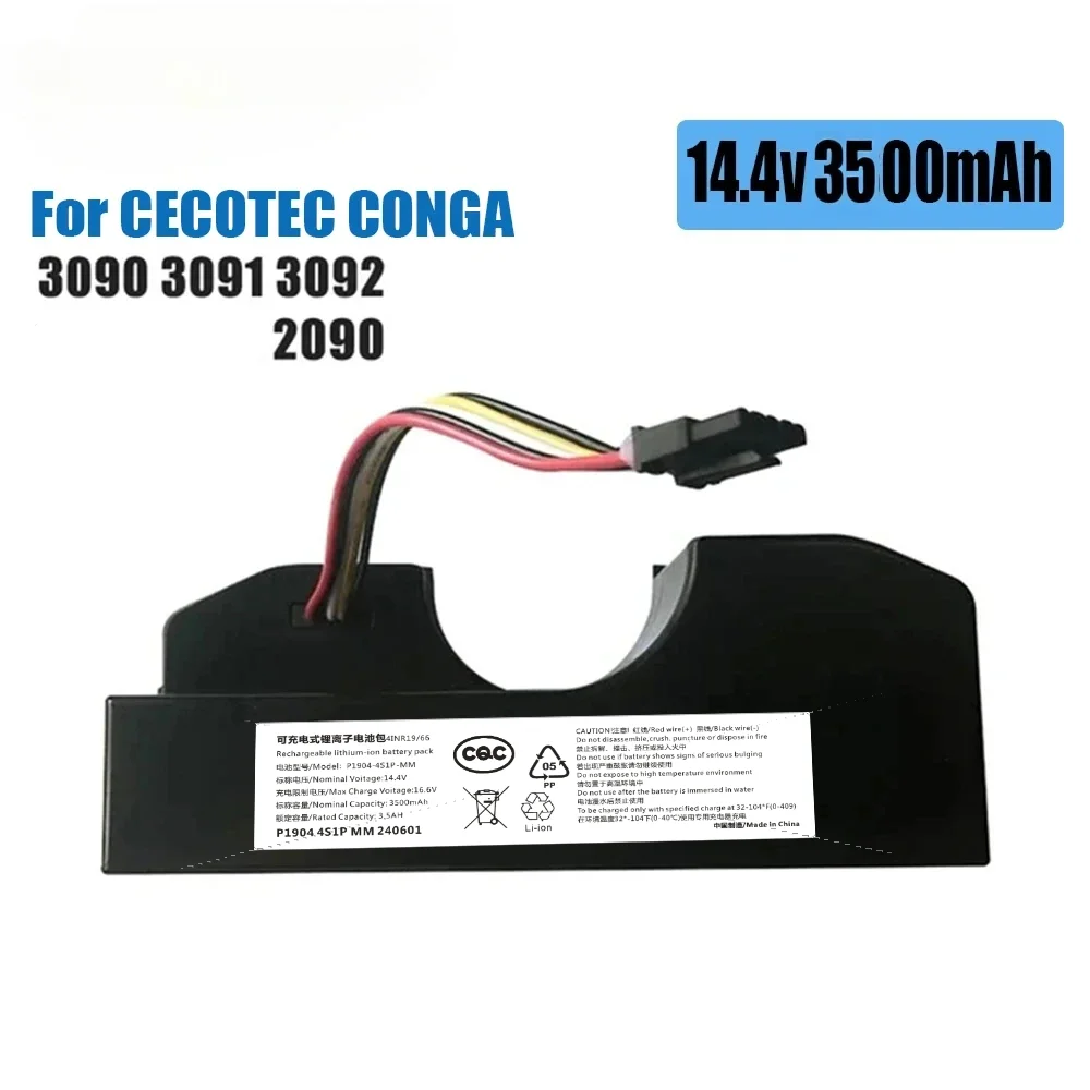 

Литий-ионный аккумулятор 14,4 В, 3500 мАч для Cecotec Conga — замена для 2090 3090 3091 3092, аксессуары для роботизированных пылесосов