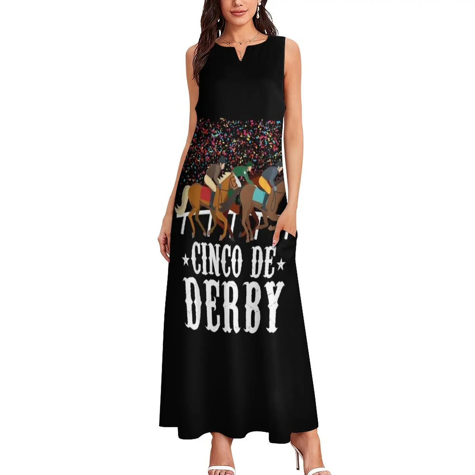 Cinco De Derby Kentucky Horse Race TShirt Funny Mexican Long Dress elegant dresses for women women evening dress