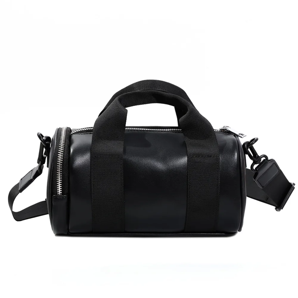 Neue Modische Umhängetasche für Männer Luxuriöse Leder-Schultertaschen für Männer und Frauen Bowling-Umhängetaschen Unisex Fassförmige Sling-Handtaschen – Detail 8