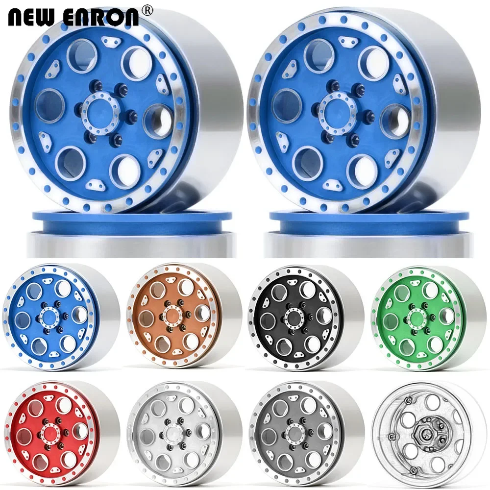 NEW ENRON 2.2 in Alloy 6 Holes Beadlock Wheels Hub Rim for 1/10 RC Crawler Axial SCX10 SCX10 II 90046 90053 RR10 TRX-4 KM2 YETI