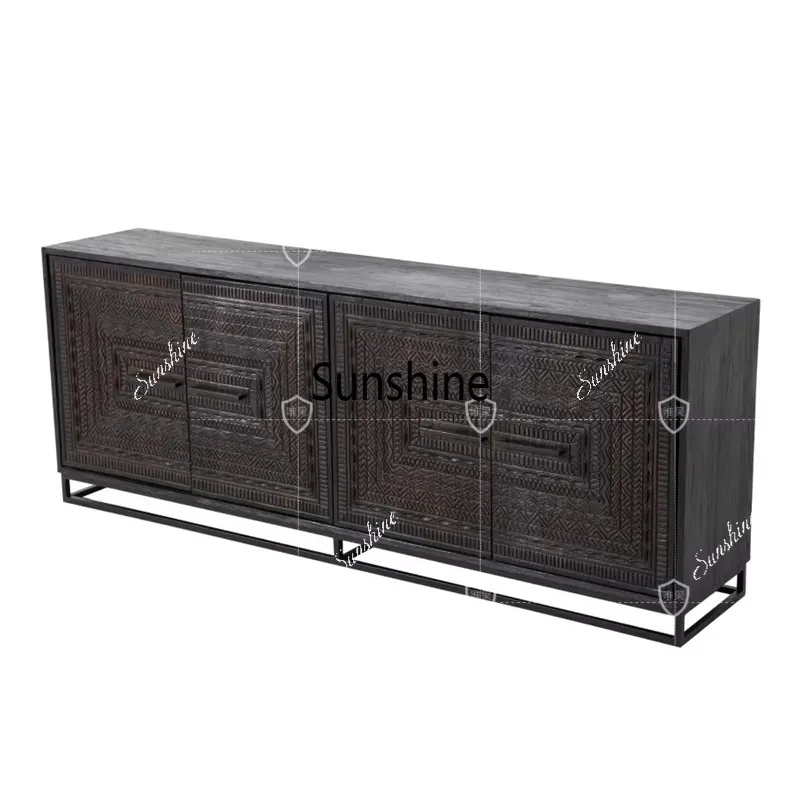 Nordic solid wood side cabinet storage cabinet