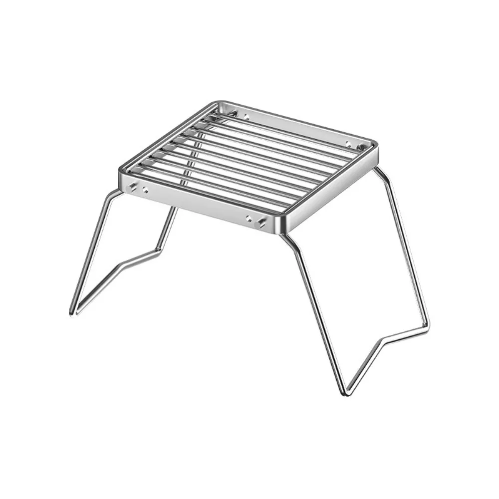 

Stainless Steel Foldable Camping Grill Rack Corrosion Resistan Foldable BBQ Stove Stand Heat-resistant Folding
