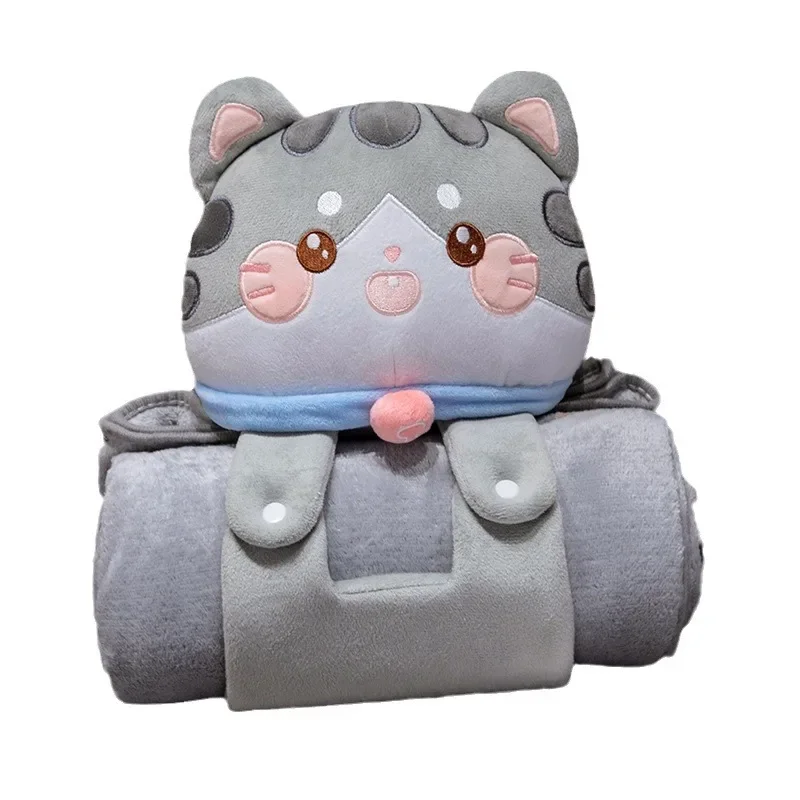 

Cartoon Cute Animal 3D Rolling Carpet Sofa Office Napping Pillow Blanket Car Resting Cloak Blanket