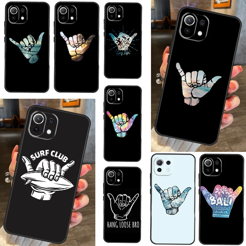 Surfer Surf Hang Loose Shaka For Xiaomi 11T 12T 13 Pro 12 11 Lite Phone Case For POCO F5 X5 Pro F4 X4 GT F3 M5 X3 Pro