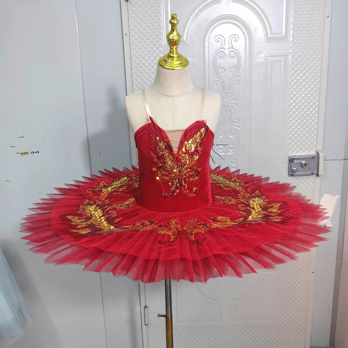 Children\'s Performance Costumes Red Ballet Tutu Skirt Girls Swan Lake Stage Clothing Free Shipping Dance Costume