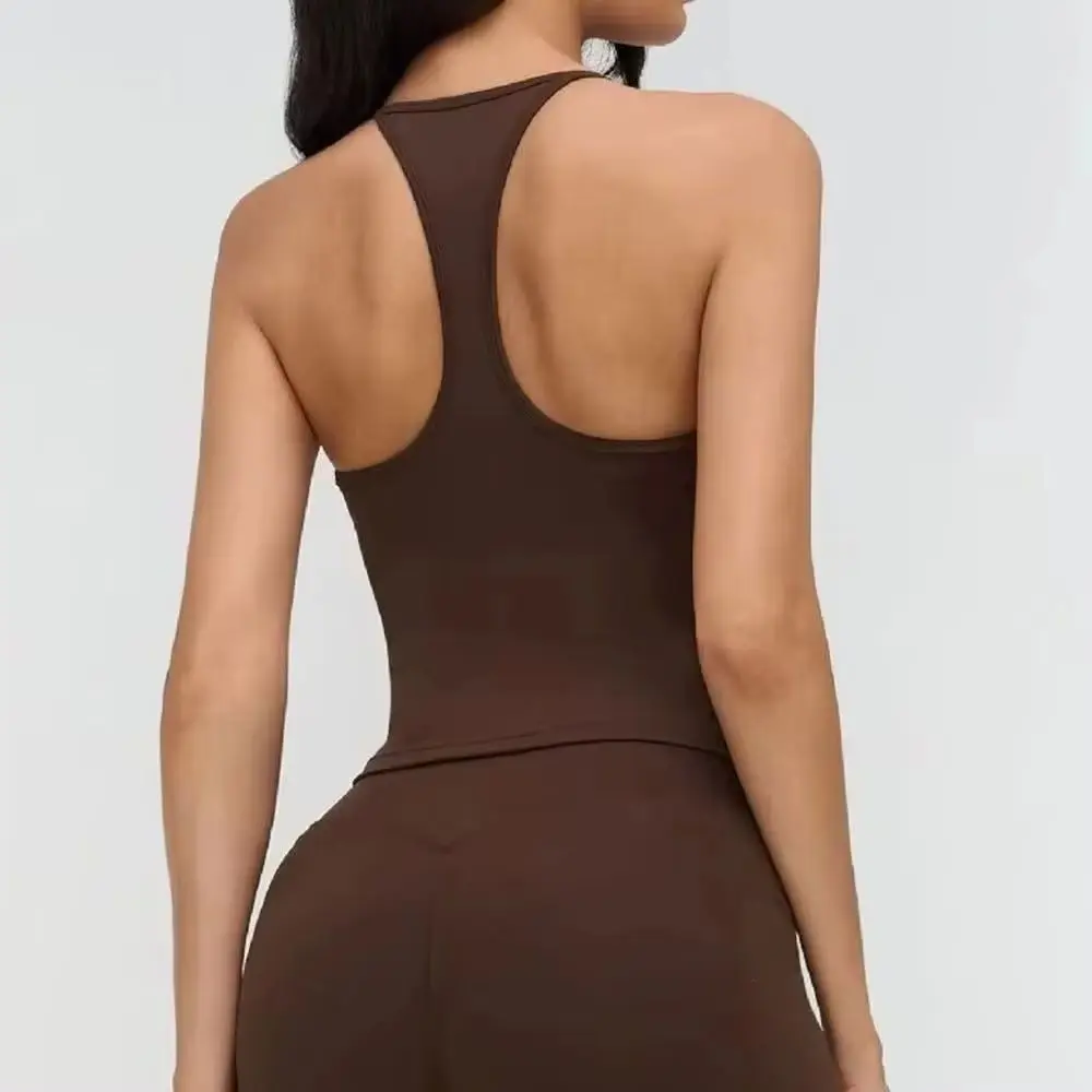 

Yoga Vest Women Sports Bra Square Neck Tight Yoga Tank Top Gym Running Breathable Casual Vest Female Comfort Fit Workout Top