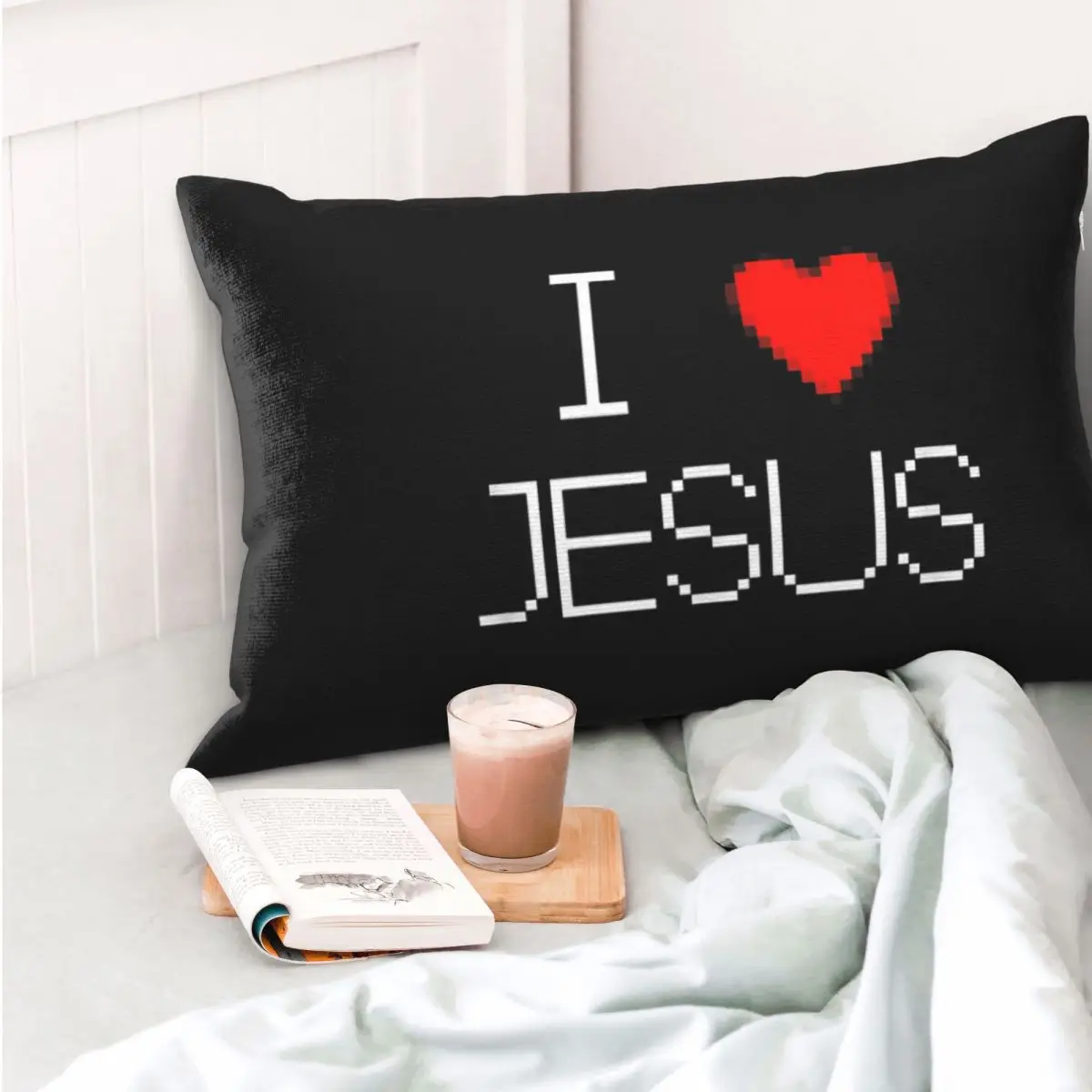 I Love Jesus God Cross Print Rectangle Pillowcase Cushion Cover Decorative Bedroom Bed Home Comfort Throw Pillow