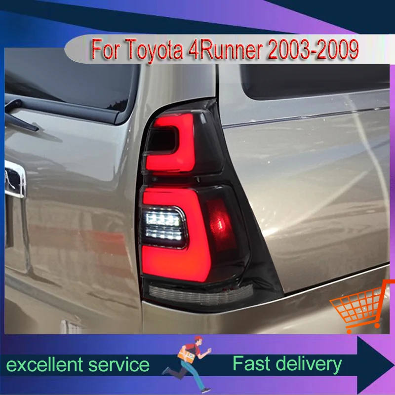 2PCS Lamps For Toyota 4Runner 2003-2009 Tail Light DRL Brake Lamp Turn Signal Modified LED Taillight Plug And Play Car Accessory