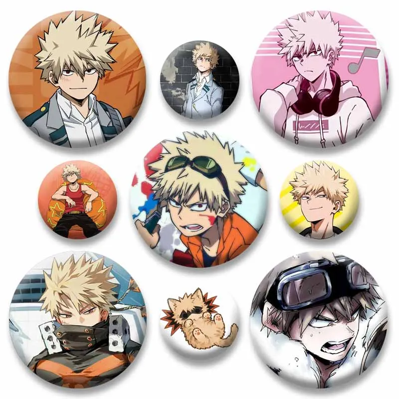 Anime Peripheral Katsuki Bakugo Badge Cartoon Role Playing Brooch Funny Soft Button Pin Custom Jewelry Accessories Hat Bag Decor
