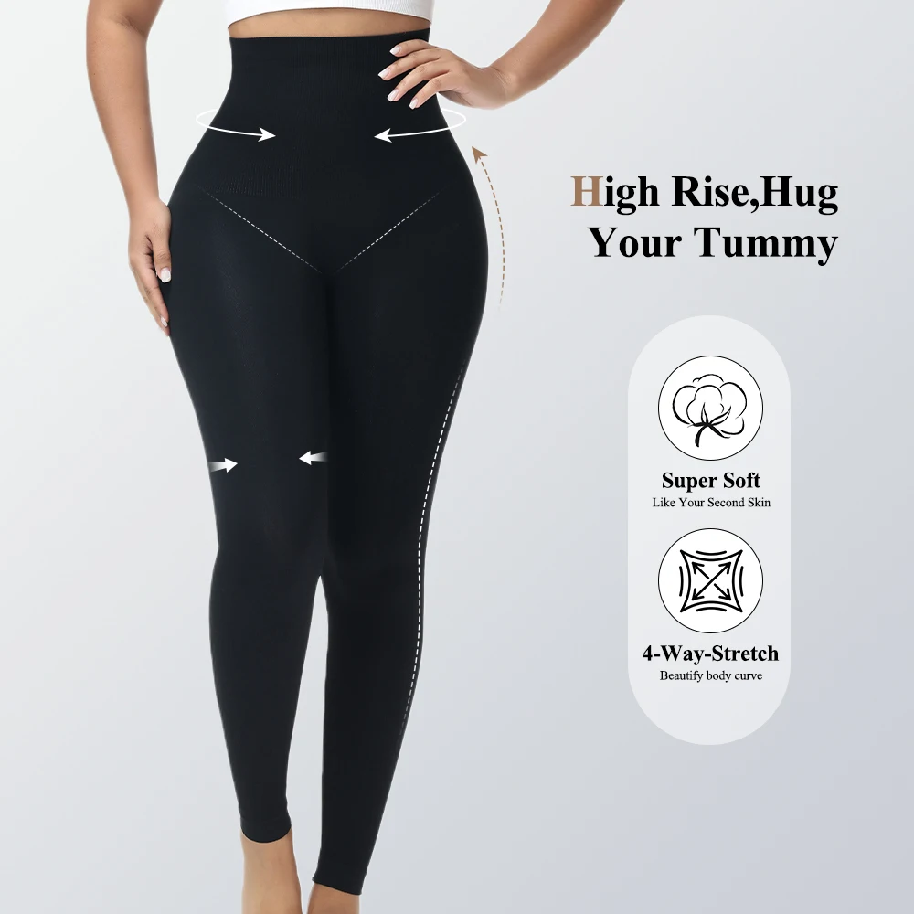 High Waisted Leggings for Women Tummy Control Pants Compression Seam-free Shapewear for Workout Yoga  Running