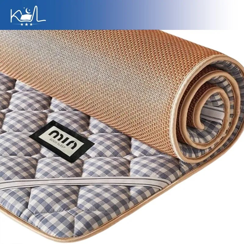 Thickened Double Sided Rattan Cooling Mattress Topper Summer Soft Sleeping Mat Breathable Mattress Pad For Bedroom Guest Room