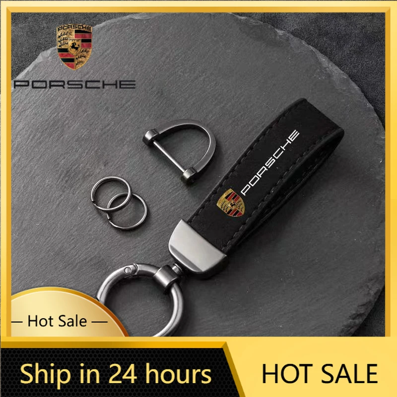 

Кожаный брелок-держатель для ключей Porsche Cayenne Panamera Macan 911, цепочка-подвеска, подарки для Porsche Macan 911 718 Taycan