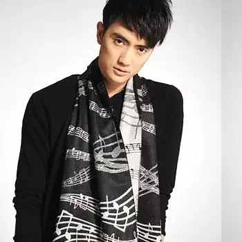 2024 Men Women Winter Double Brushed Cotton Viscose  Scarf  Music Long Soft  Warm scarf