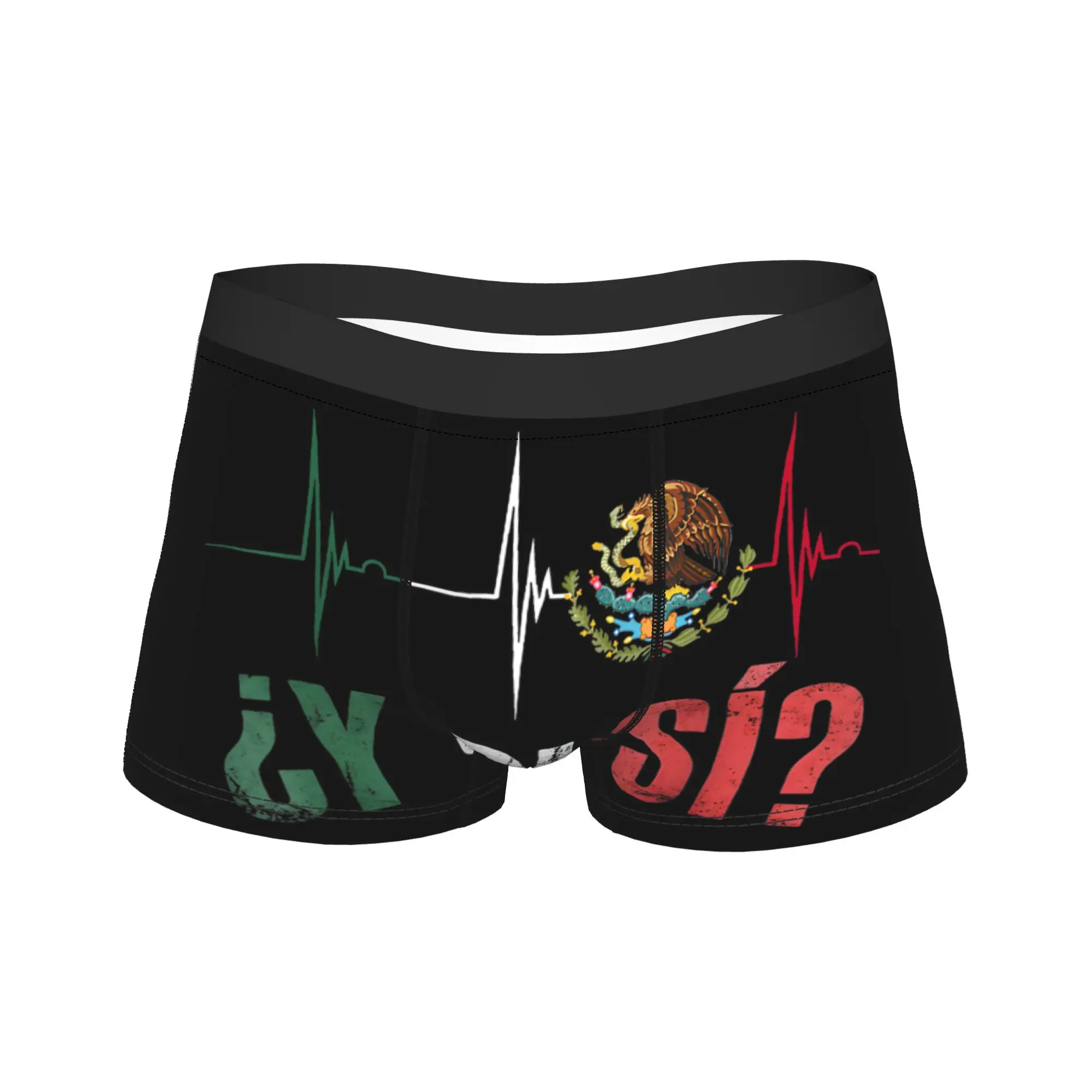 

¿Y Si Sí Spanish Y Si Sí Mexico Mexican Flag Heartbeat Boxershorts Pouch Underwear Hot Sale Shorts Briefs Men's Underpants