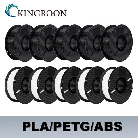 KINGROON 10 кг PLA/ABS/PETG нить 1,75 мм черный белый серый, оптовая продажа 10 рулонов PLA ABS PETG пластик для 3D-принтера пла-пластик отзывы - №2