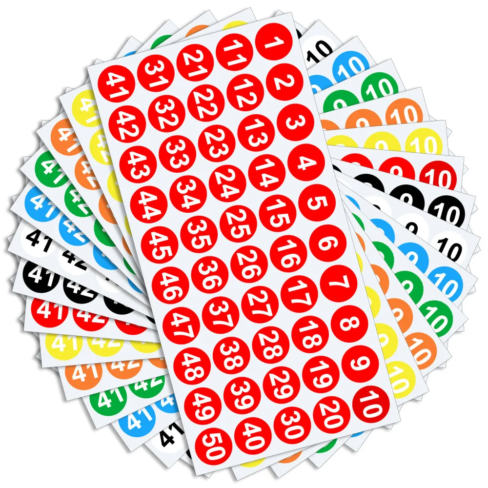 Waterproof Round Marking Stickers Numbered Inventory Tags For Clothing Store Size Organize Home Office Accessories