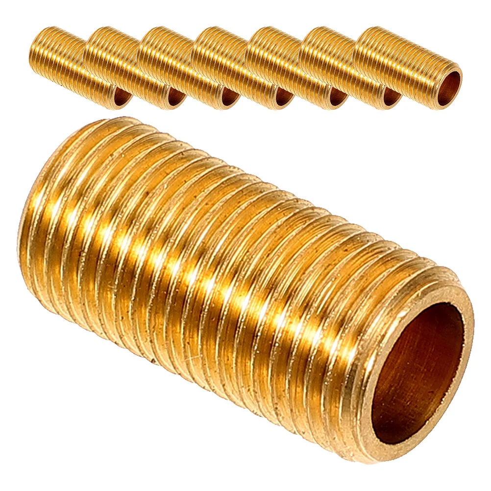 

8 Pcs Brass Dental Tube Light Fixture Lamp Stem Connector Nipples Adapter Lighting Parts Copper Rod Threaded