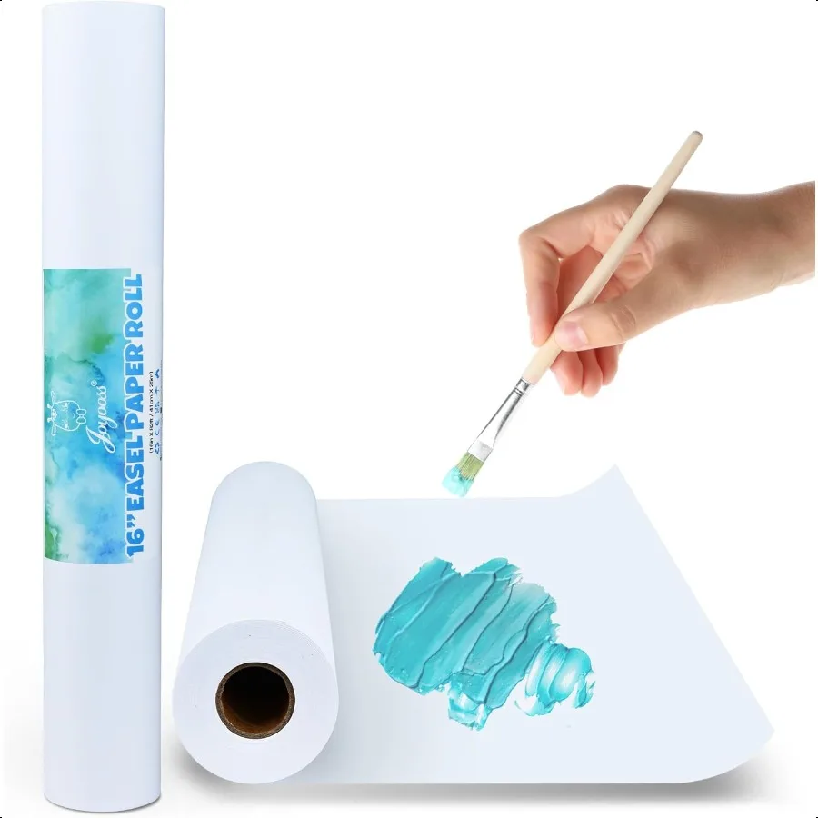 

Joyooss Easel Paper Roll Drawing Art Paper Roll for 16 x 984 82 2 Pack Painting Roll of Paper Kid Art and Craft Coloring White