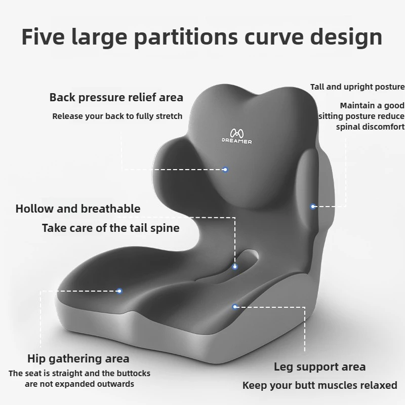Cushions Office Chair Cushion Floor Workstation Bottom Cushion Beauty Buttock Pad Back Support One-piece Seat Cushion
