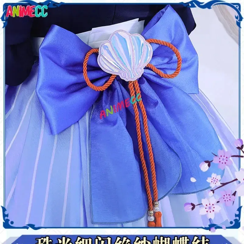 Sisi 2233ANIMECC Kokomi 코스프레 메이드 애니메이션 게임 GenshinImpact 할로윈 파티 의상 여성용 드레스 + 무료 P