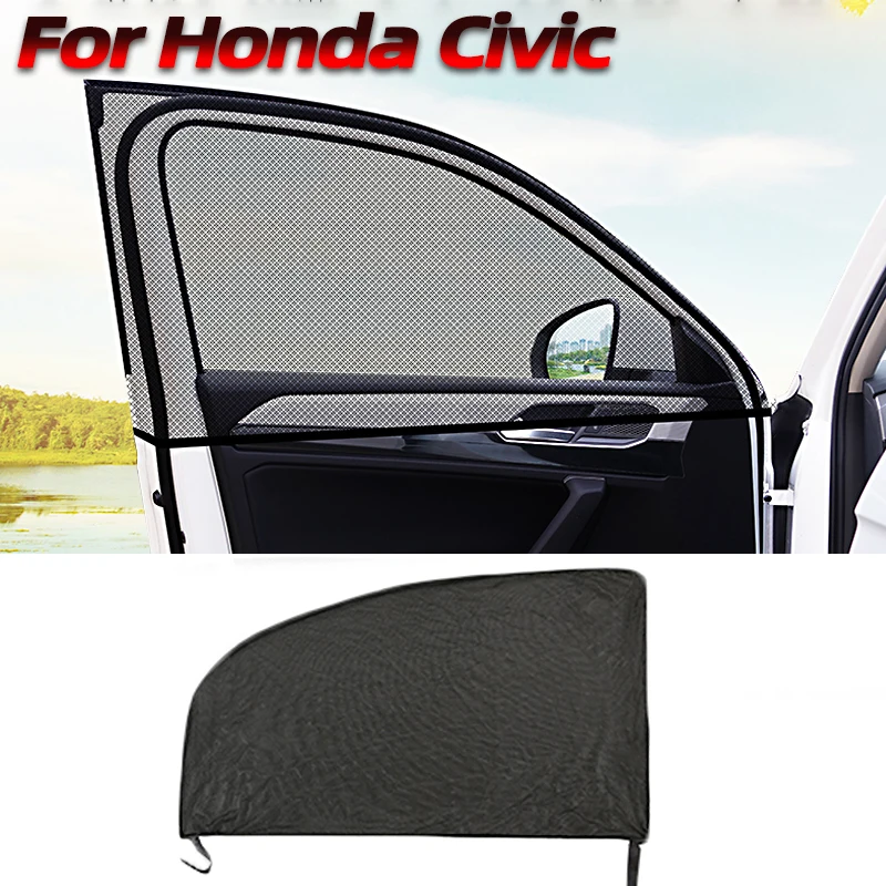 Cubiertas universales para ventana de coche, mosquitera para ventana lateral, placa UV Sunshine, malla de sombra, 2/4 piezas, para Honda Civic