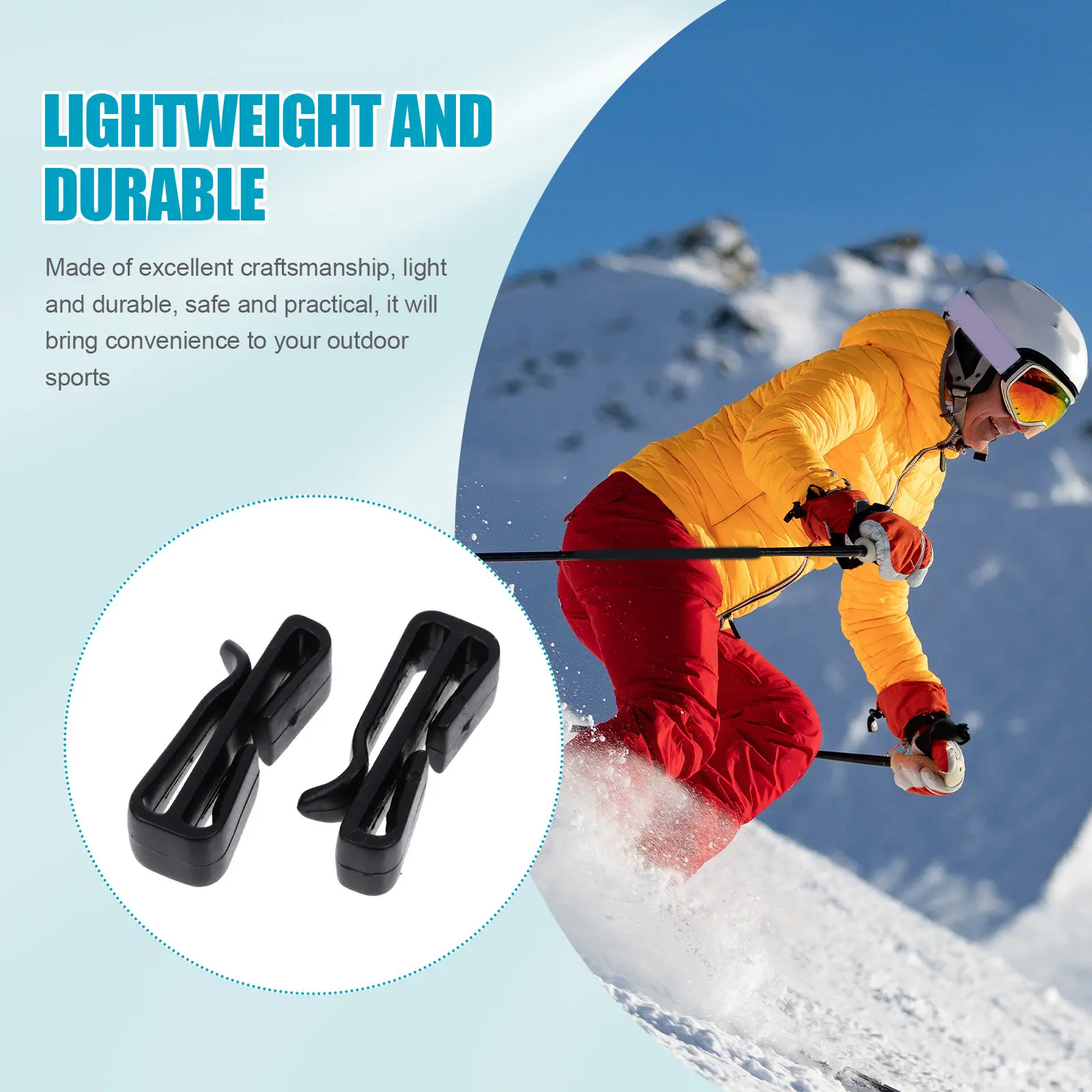 

1Pair Ski Mask Hook Plastic Clip Fixing Holder Ear Protection Mask Connector Ski Accessories Skiing Supplies