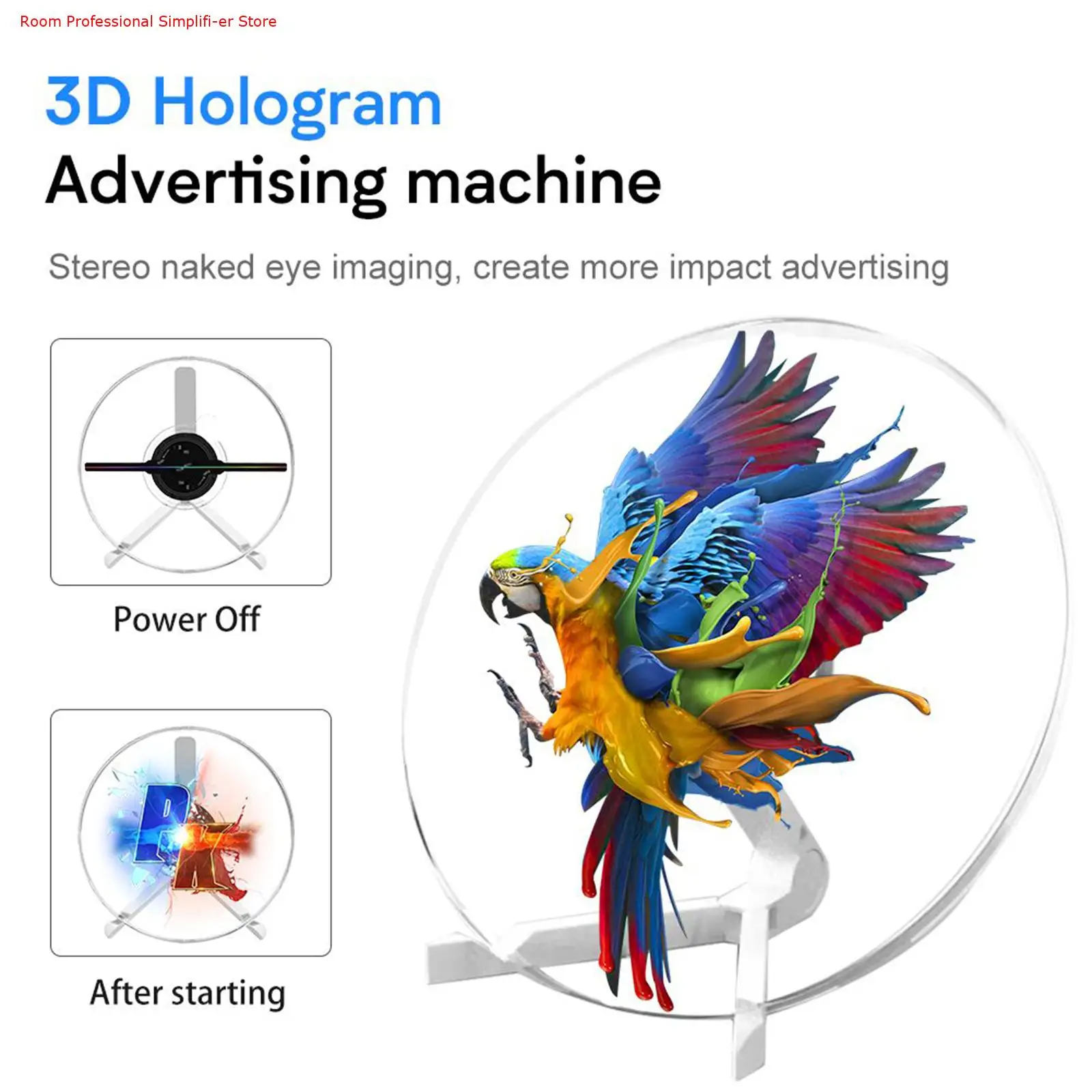 Wifi 3D Fan Hologram Projector 25CM Desktop Advertising Machine Naked Eye Fan Screen LED Logo Holographic Light Player